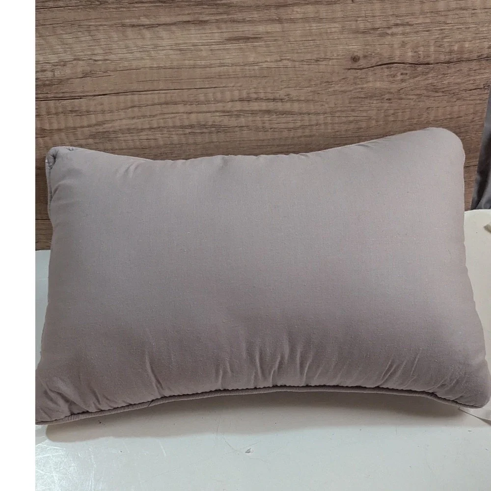 Happy Spring Bunny Floral Striped Lumbar Throw Pillow Blue‎ Pink 12x8